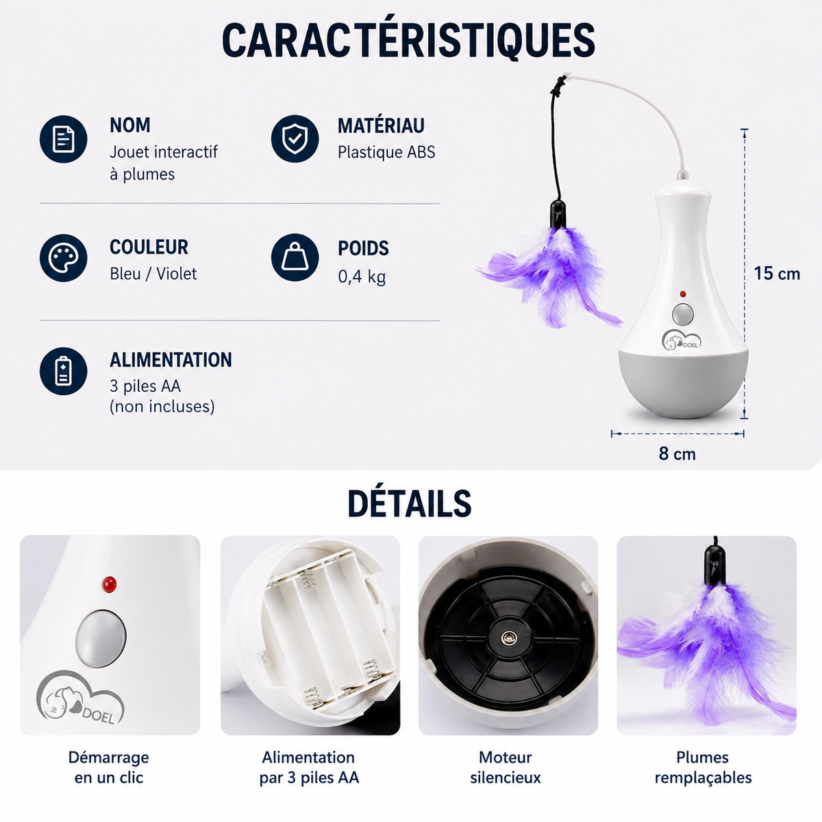 La Plume Magique – Jouet interactif à plume pour chat